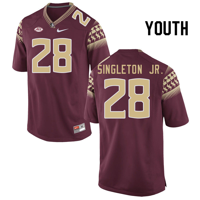 Youth #28 Samuel Singleton Jr. Florida State Seminoles College Football Jerseys Stitched Sale-Garnet